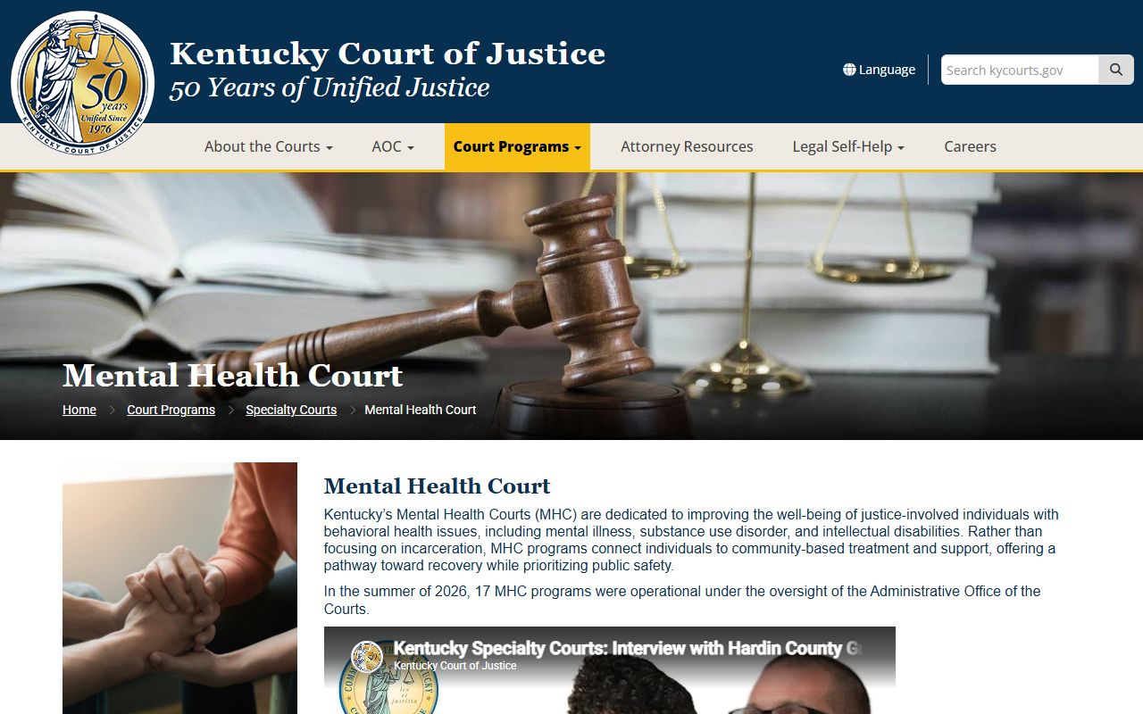 Bell County court dockets Kentucky Mental Health Court program