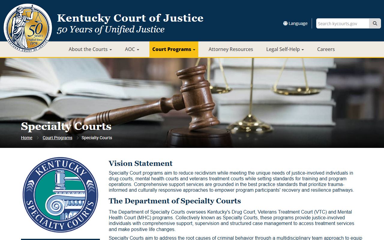 Bell County court dockets Kentucky Specialty Courts overview