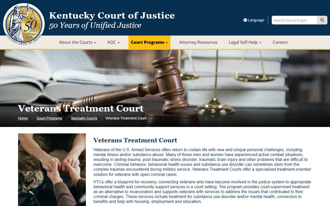 Bell County criminal court records Kentucky Veterans Treatment Court source