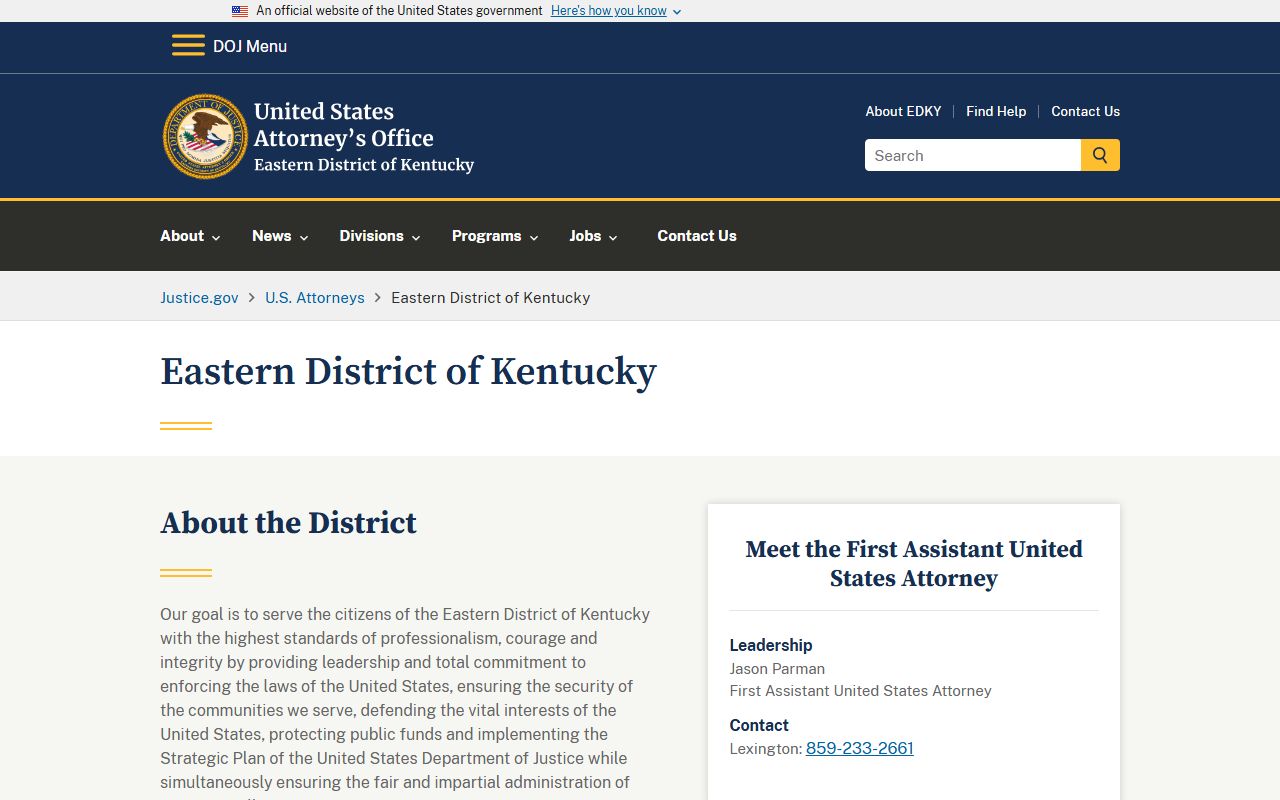 Bell County Circuit Court records and Eastern District of Kentucky prosecutor information