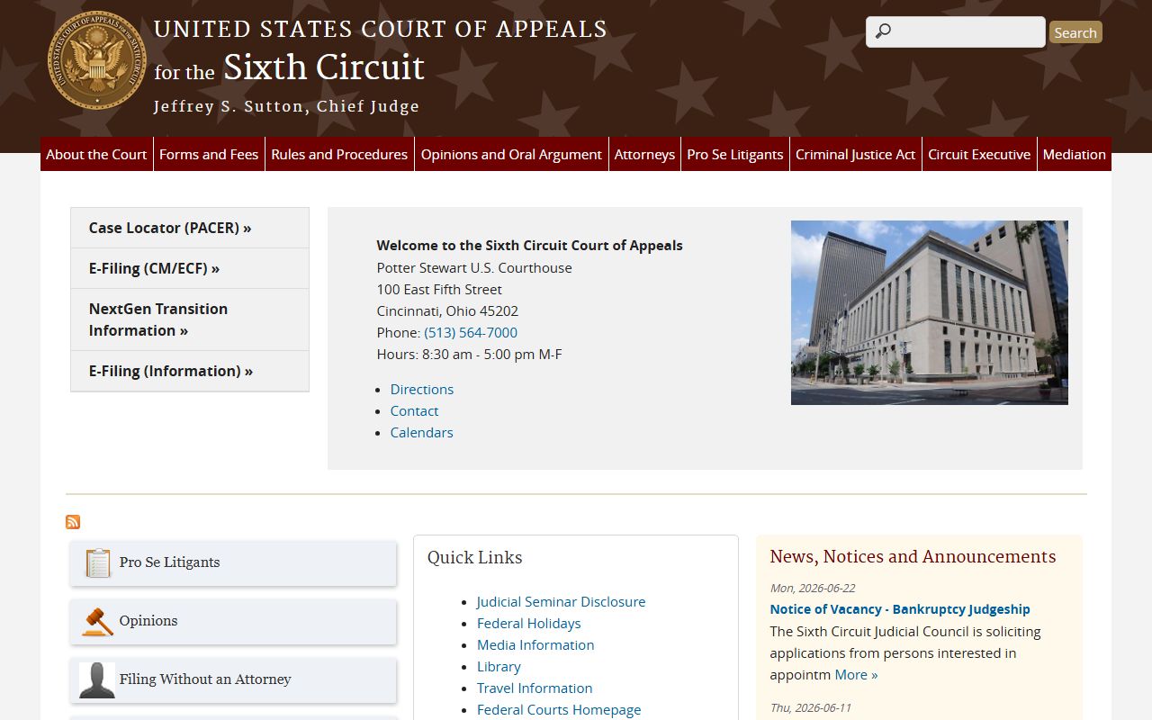 Bell County Circuit Court records and Sixth Circuit appellate court context