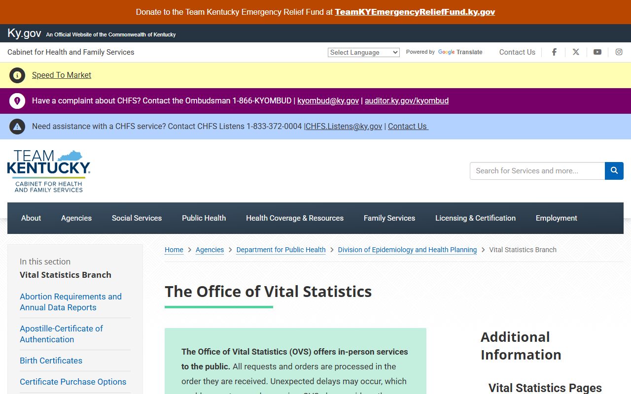Bell County divorce records access through Kentucky Office of Vital Statistics